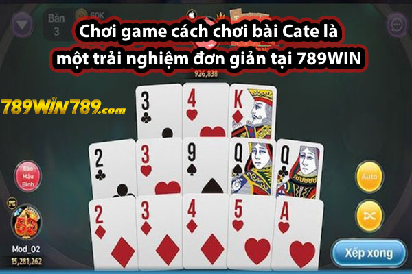 Chơi game cách chơi bài Cate là một trải nghiệm đơn giản tại 789WIN 